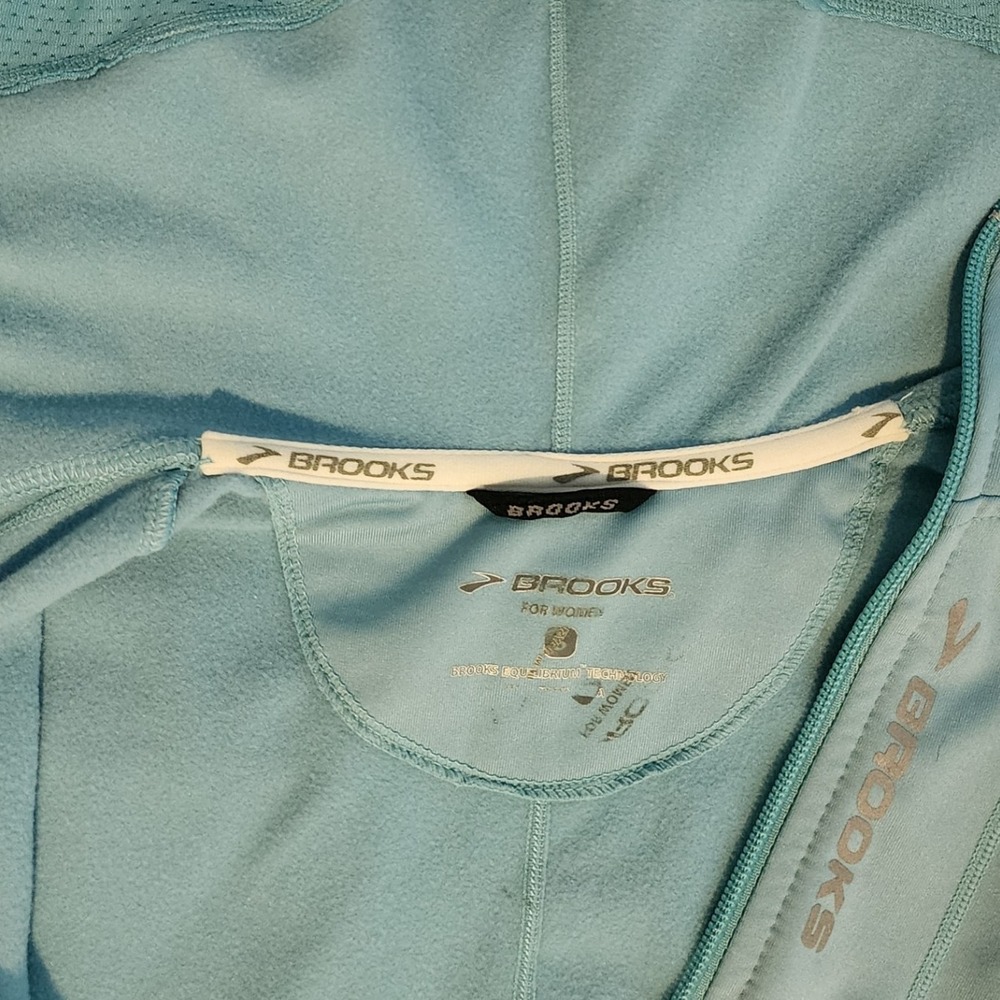 Brooks Running Jacket Full Zip Lightweight Athletic Hoodie Blue Womens Small - Picture 3 of 5